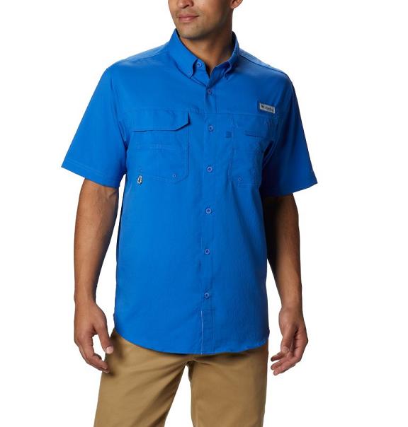 Columbia PFG Blood and Guts III Shirts Blue For Men's NZ15264 New Zealand